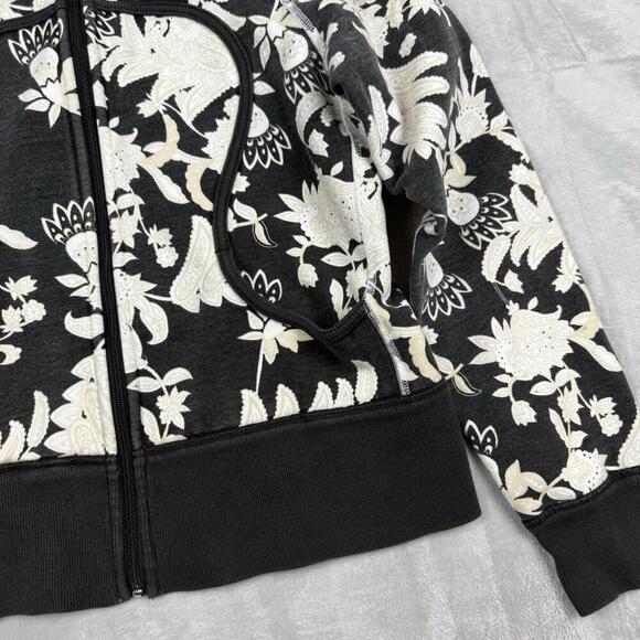 Lululemon Scuba Limited Edition Full Zip Hoodie Jacket Sz S Floral White Black - Picture 6 of 8